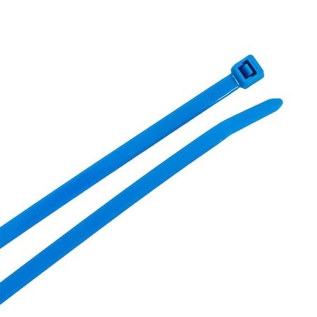 Forney Cable Tie, 8 in L, 2 in Max Bundle Dia., Blue, Nylon 6/6, 50 lb Strength, 100 PK 62020